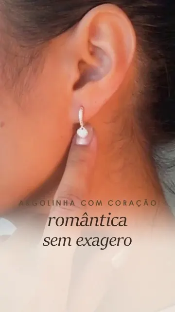 Argola Cravejada Mini Coração