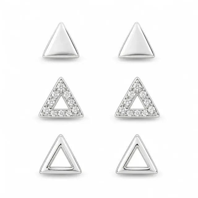 Trio de triângulos em Prata 925