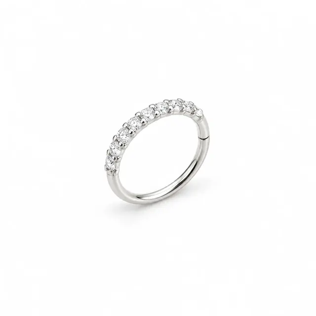 Piercing com 9 zircônias em Prata 925