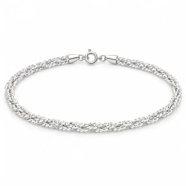 Pulseira fina de 3 fios em Prata 925