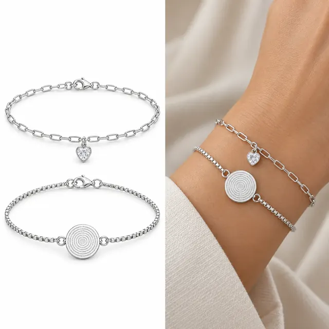 Kit 2 pulseiras Pai Nosso em Prata 925
