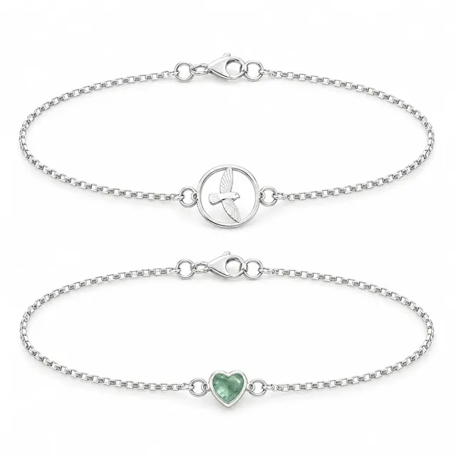 Kit 2 pulseiras Espírito Santo em Prata 925